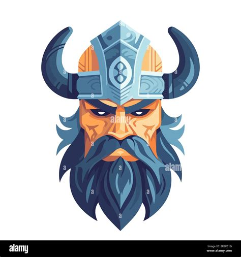 Viking Head In Helmet Viking Warrior Logo Design Vector Illustration