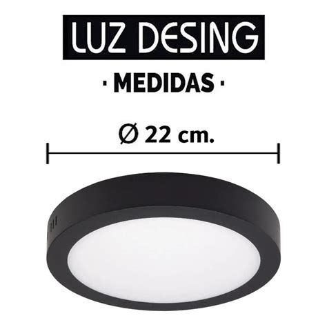 Luz Desing Plafon Led W Redondo Negro Moderno Techo Ventilador