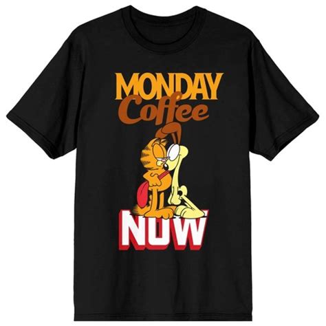 Garfield Monday Coffee Now Women's Black Short Sleeve Crew Neck Tee ...