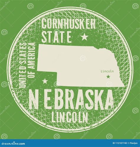 Grunge Vintage Round Stamp With Text Nebraska Lincoln Stock Vector