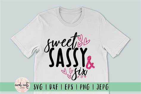 Sweet Sassy And Six Birthday Svg Eps Dxf Png By Coralcuts Thehungryjpeg