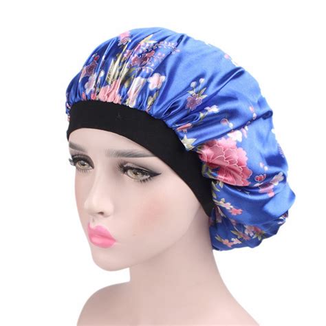 Soft Satin Hair Bonnet For Women Girls Silk Sleeping Showering Washing