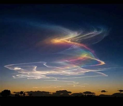 Rare atmospheric phenomenon called rainbow bridge or circumhorizontal ...