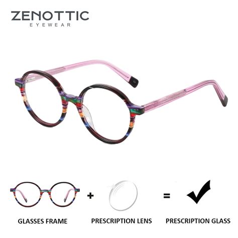 ZENOTTIC Круглые очки для зрения из ацетата | AliExpress