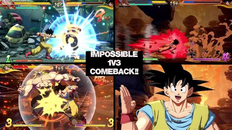 Base Goku Broken A Impossible 1v3 Comeback [dbfz] Youtube