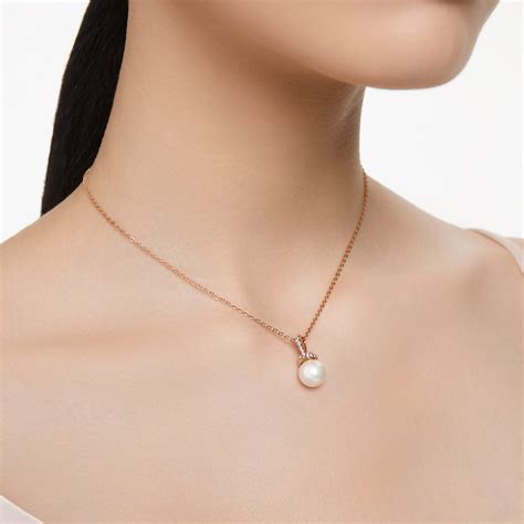 Originally Pendant White Rose Gold Tone Plated Swarovski