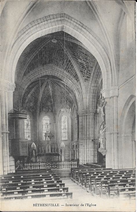 Bétheniville Intérieur de l Eglise Carte postale ancienne et vue d