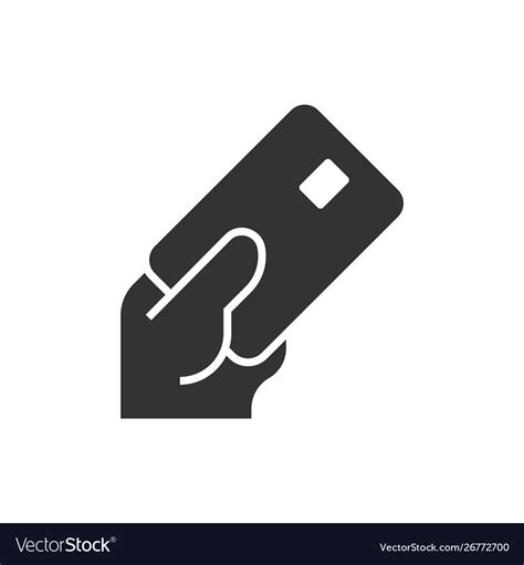 Hand Holding A Credit Card Black Icon Royalty Free Vector