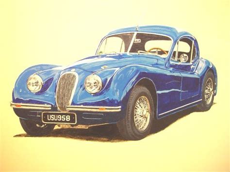 Jaguar Xk120 Acrylic On Canvas