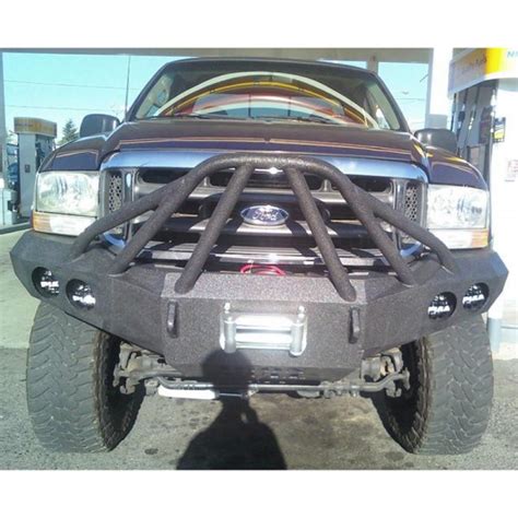 Iron Bull Bumpers® Ford F 550 1999 Full Width Black Front Winch Hd Bumper With Defender 6 Guard