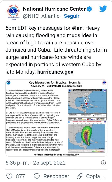 EEUU declaró la emergencia por la tormenta tropical Ian que amenaza con