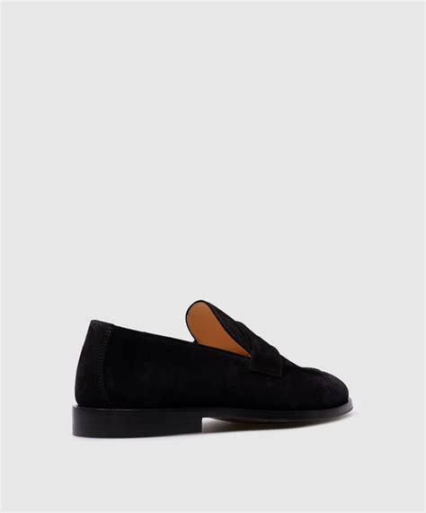 Brunello Cucinelli - Черные замшевые лоферы MZUCCLB702 купить в Symbol