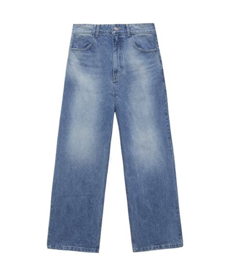 MUSINSA INSTANTFUNK Out Waist Wide Denim Pants Blue