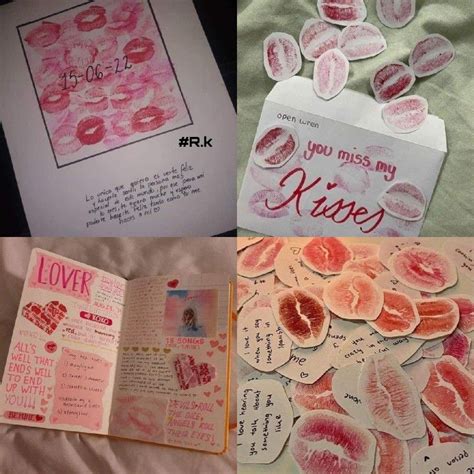 Some Pink And Red Paper With Hearts On Them Next To An Open Book That