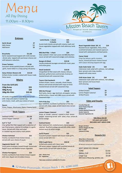 MENU - Mission Beach Tavern Restaurant