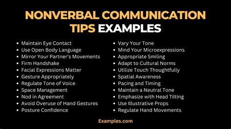 Nonverbal Communication Tips Example Pdf