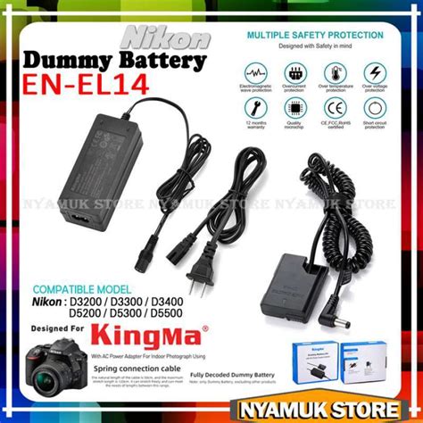 Jual Kingma Dummy Battery Kit En El Indoor With Ac Power Supply