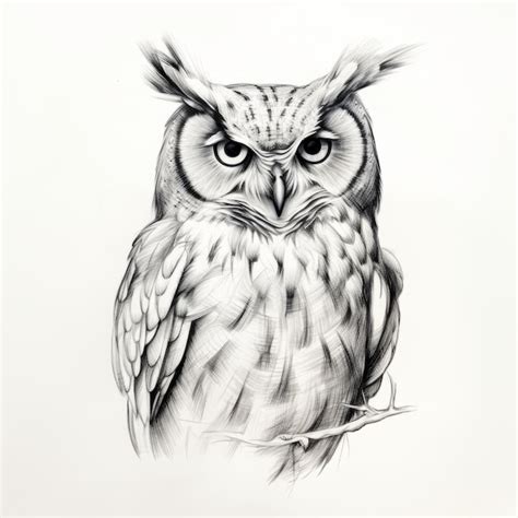 Premium Photo Hyperrealistic Owl Drawings Clean Sharp Inking And