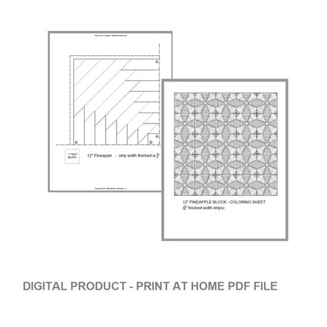 12 Pineapple Block 2 Strip Sizes MittenMade In Michigan LLC