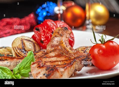 Meat With Vegetable Stock Photo Alamy