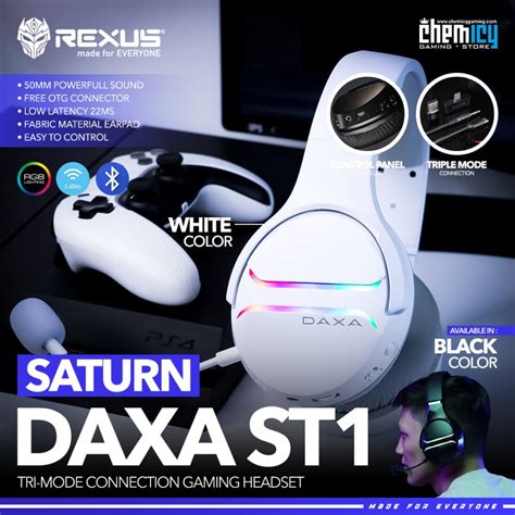 Jual Rexus Daxa Saturn ST1 ST 1 RGB Wireless Gaming Headset Shopee