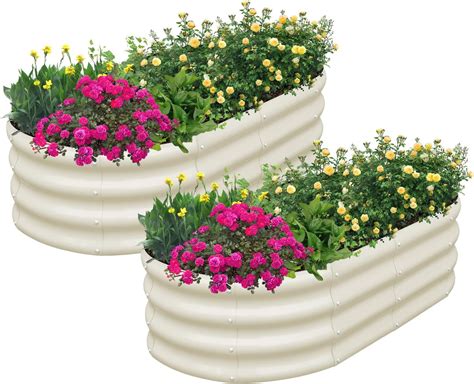 Amazon 2 Pcs 4 5x2x1ft Galvanized Raised Garden Bed Outdoor