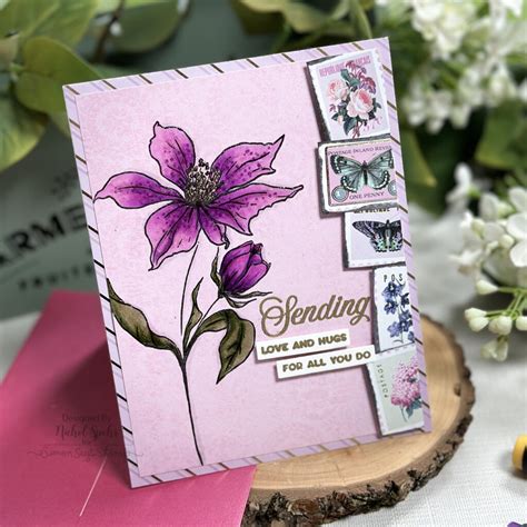 Floral Postage Stamp Card Simon Says Stamp April Card Kit