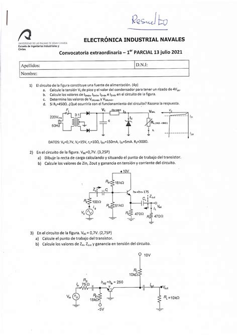 Extraordinaria 2021 examenes de electronica electrónica industrial