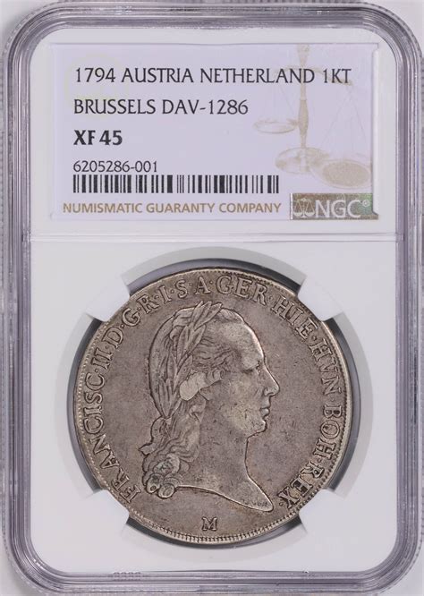 Austrian Netherlands 1794 Silver Kronenthaler Brussels Mint KM 62 3 NGC