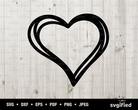 Heart Svg Heart Cricut Doodle Heart Heart Scribble Svg Etsy