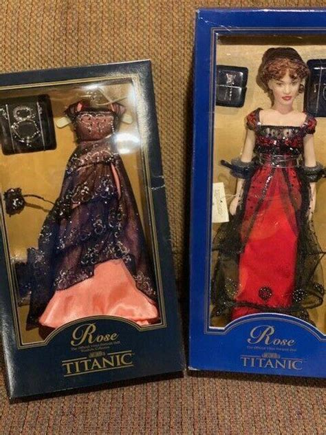 Franklin Mint Rose Titanic Doll And Pink And Black Gown Gorgeous No