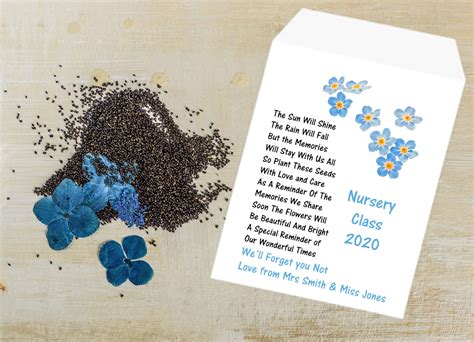 Class Pupil Seeds Forget Me Not Poem Blooming Memories