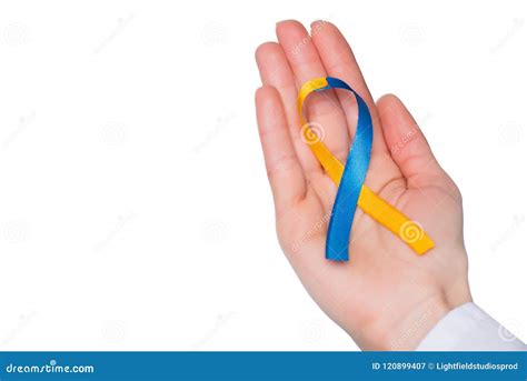 Female Hand with Down Syndrome Day Ribbon Stock Image - Image of ...