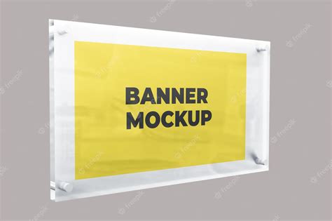 Premium Psd Psd Horizontal Hanging Wall Banner Mockup