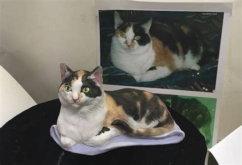 Your Calico Cat Sculpted From Your Photos Custom Statue Or Urn Etsy