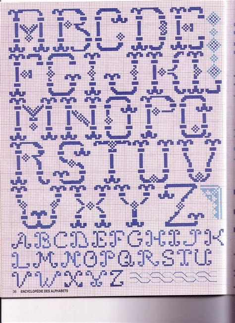 转载 法文經典字母十字繡 小宝妈 新浪博客 Cross stitch fonts Cross stitch patterns