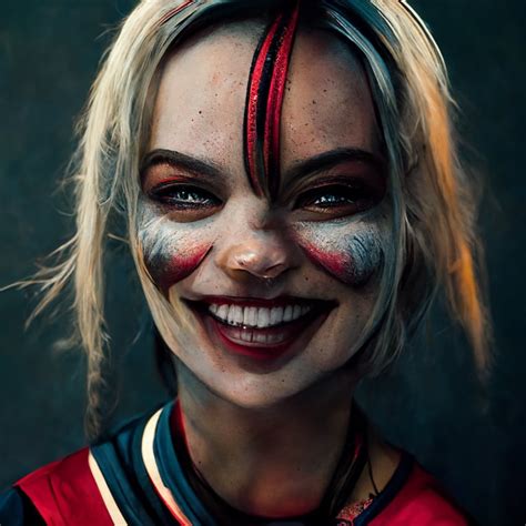 Prompthunt Margot Robbie As Harley Quinn Pigtails Hair Crazy Evil