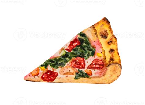 Bacon Pizza Slice Hand Drawn Watercolor 10880898 Png