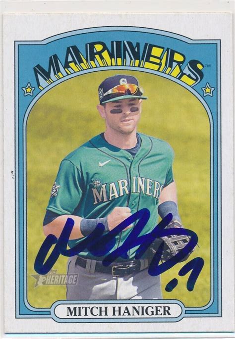 Mitch Haniger Seattle Mariners Autographed Topps Heritage High