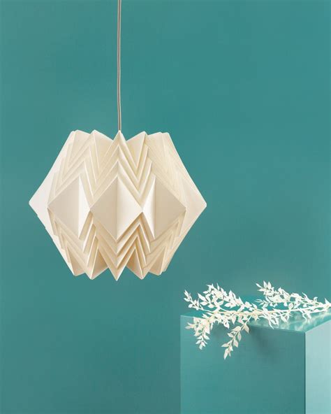 Kai Origami Pendant Paper Lampshade In White Etsy