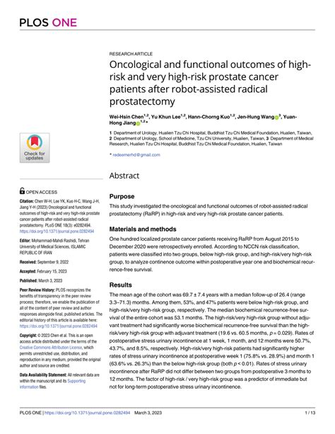 Pdf Oncological And Functional Outcomes Of High Risk And Very High