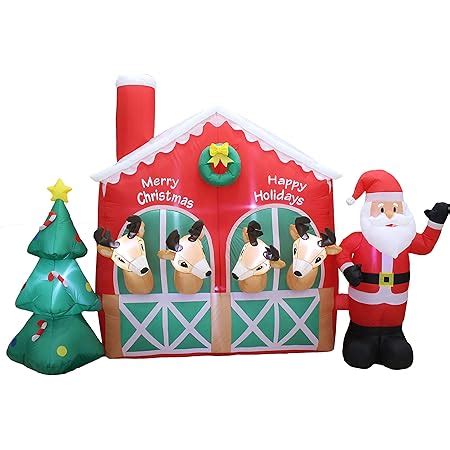 Amazon 7 Foot Long Lighted Christmas Inflatable Santa Claus