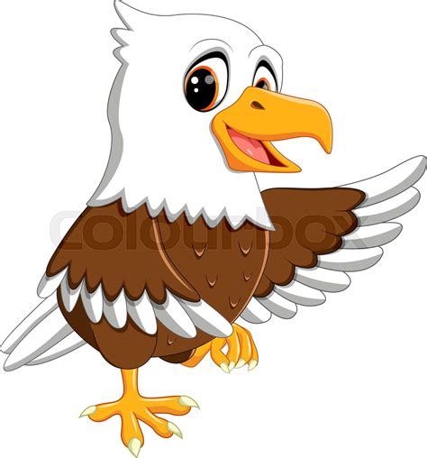 Illustration Of Cute Eagle Cartoon Stock Vector Colourbox