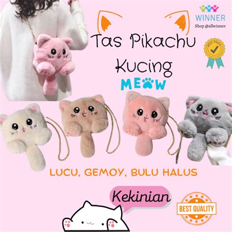 Jual TAS SELEMPANG PIKACHU KUCING TAS BONEKA GEMOY Model Kucing Lucu