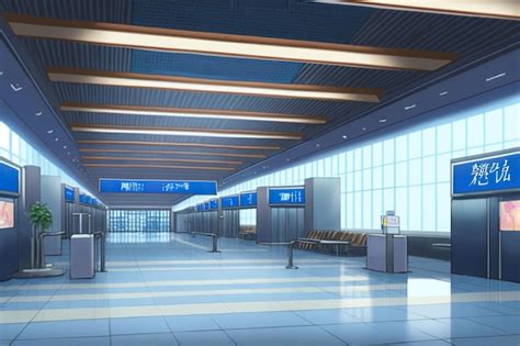 Premium Photo Anime Style Airport