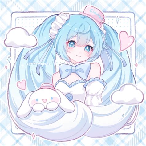 Hatsune Miku And Cinnamoroll Vocaloid And 2 More Drawn By Yukomeow