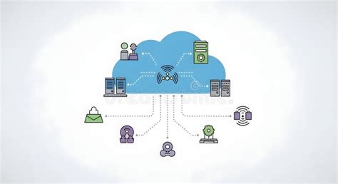 illustration  interconnected devices  users utilizing  central