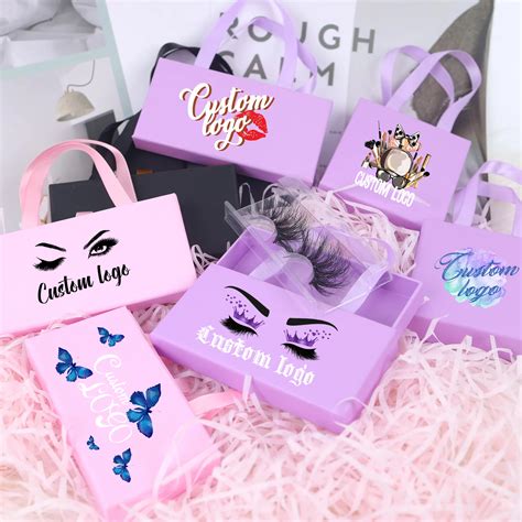 Empty Lash Boxes With Pvc Window Custom Logo Magnetic Drawer Eye Lash