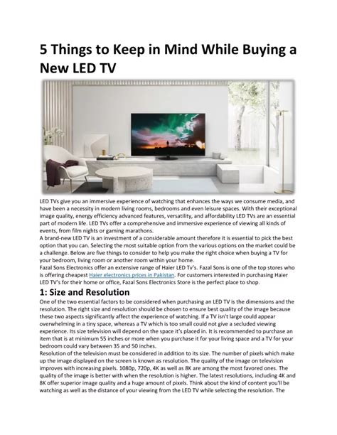 Ppt Things To Keep In Mind While Buying A New Led Tv Powerpoint