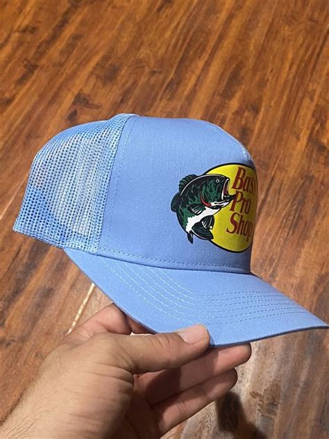 Bass Pro Shops Bass Pro Shop Trucker Hat Color Light Blue Grailed